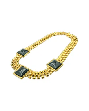 Jennifer Gibson Jewellery 1980年代 シュガーローフ スクエア・ステートメントカラー 金色 - サムネイル4