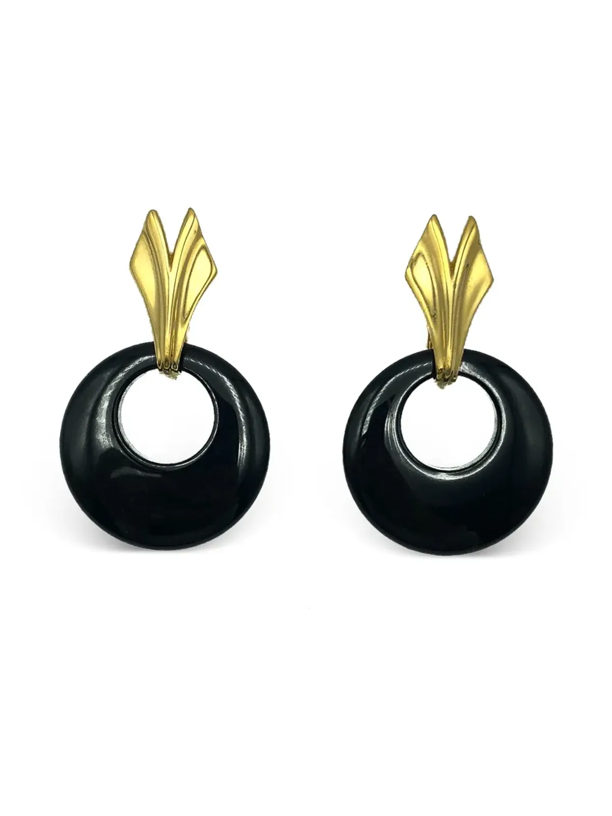 Jennifer Gibson Jewellery 1960年代 トリファリ ドロップピアス - ブラック - 画像1