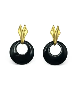 Jennifer Gibson Jewellery 1960年代 トリファリ ドロップピアス - ブラック - サムネイル1