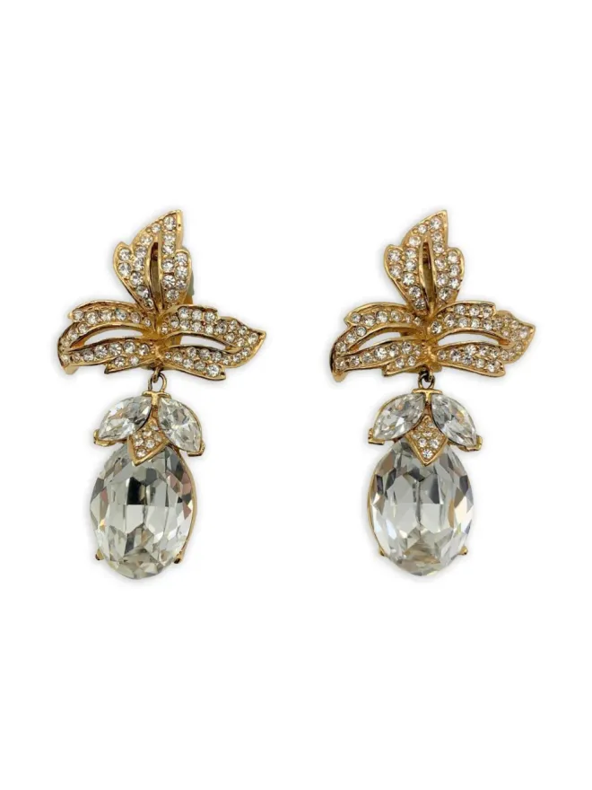 Jennifer Gibson Jewellery Jennifer Gibson Jewellery 葉モチーフ クリスタルイヤリングの商品画像
