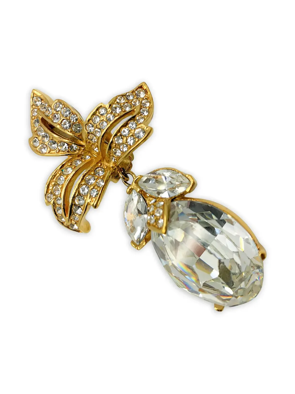 Jennifer Gibson Jewellery 葉モチーフ クリスタルイヤリング - 画像2