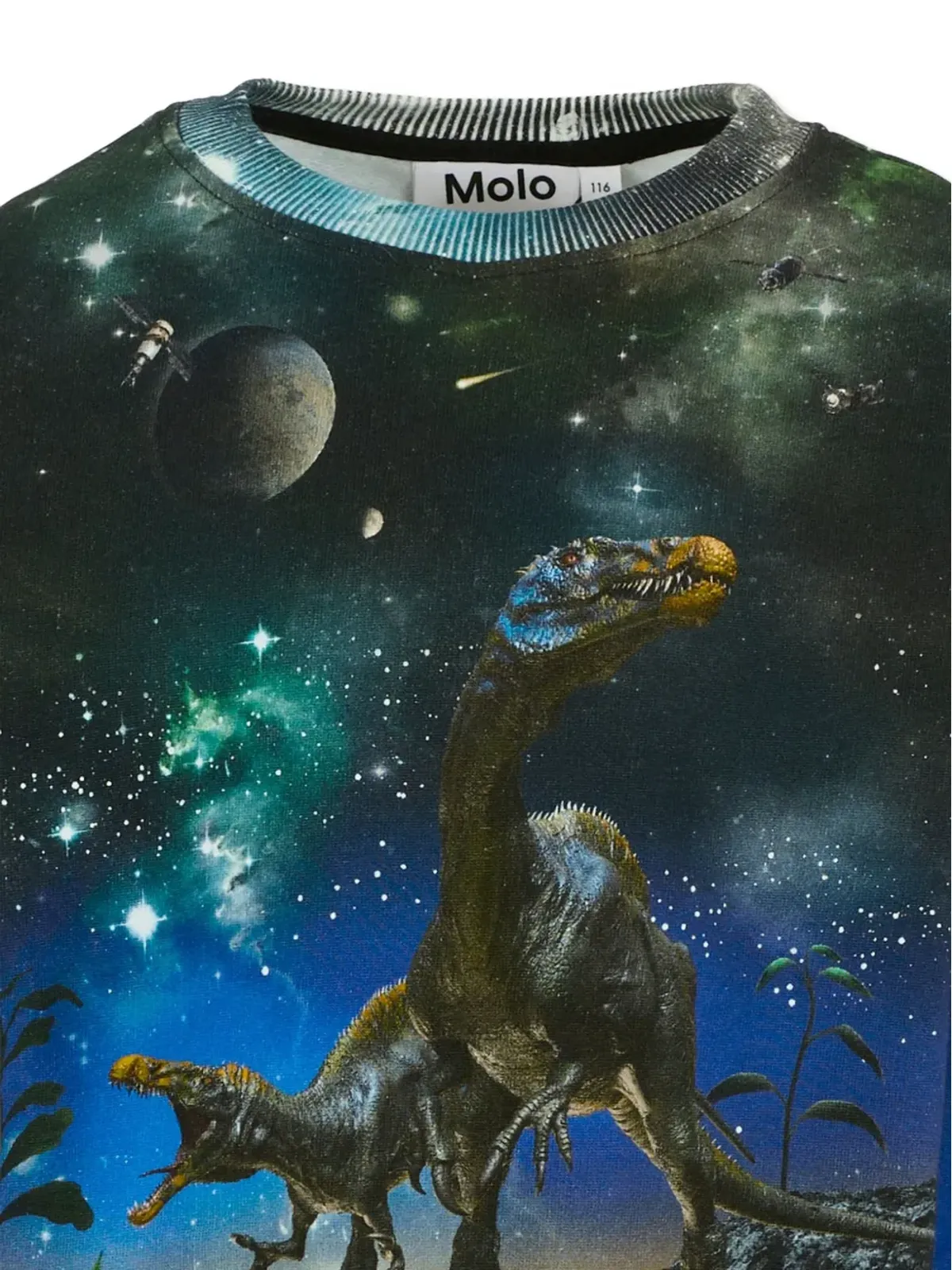 Molo 恐竜・宇宙プリント スウェットシャツ ブラック - 画像3