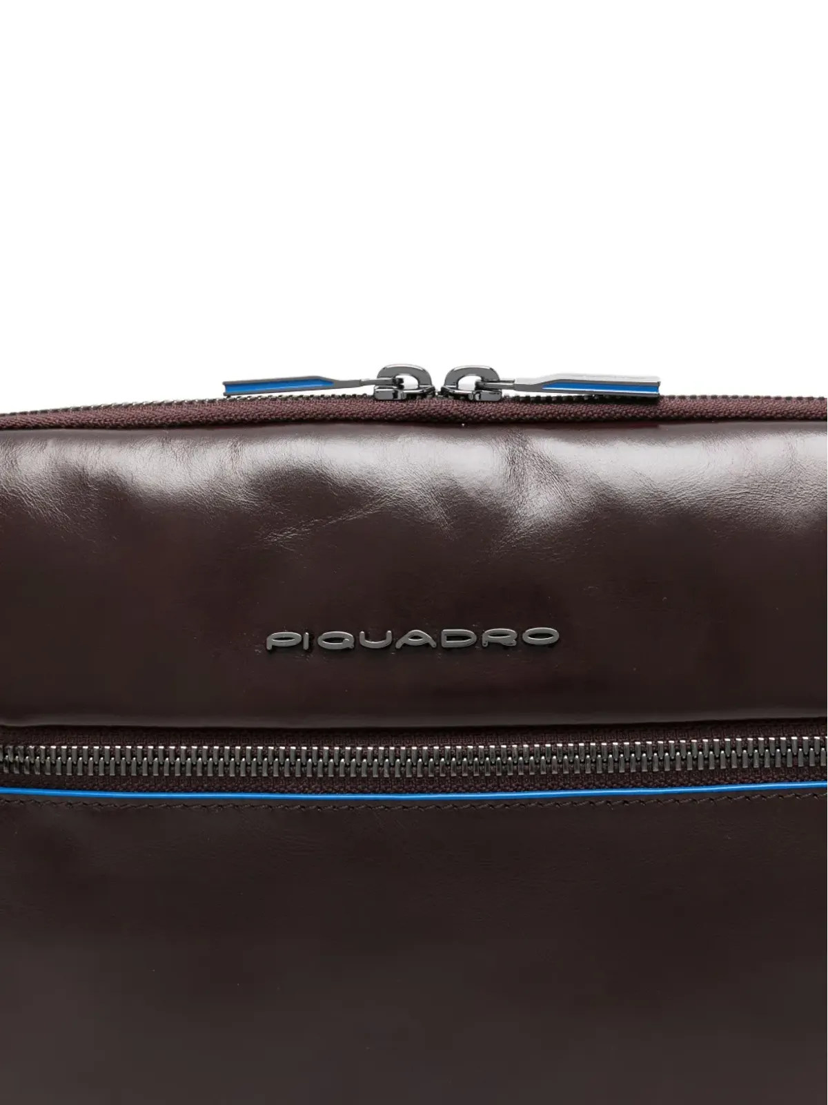 PIQUADRO レザー ジップファスナー バッグ - ブラウン - 画像4