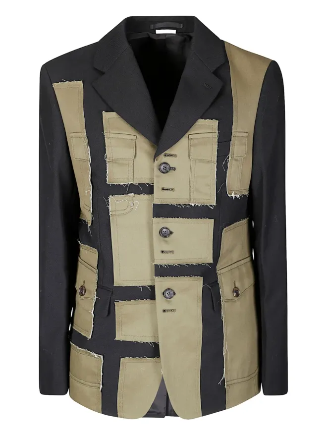 Comme des Garçons Homme Plus Comme des Garçons Homme Plus パッチワークウールブレザー ブラックの商品画像