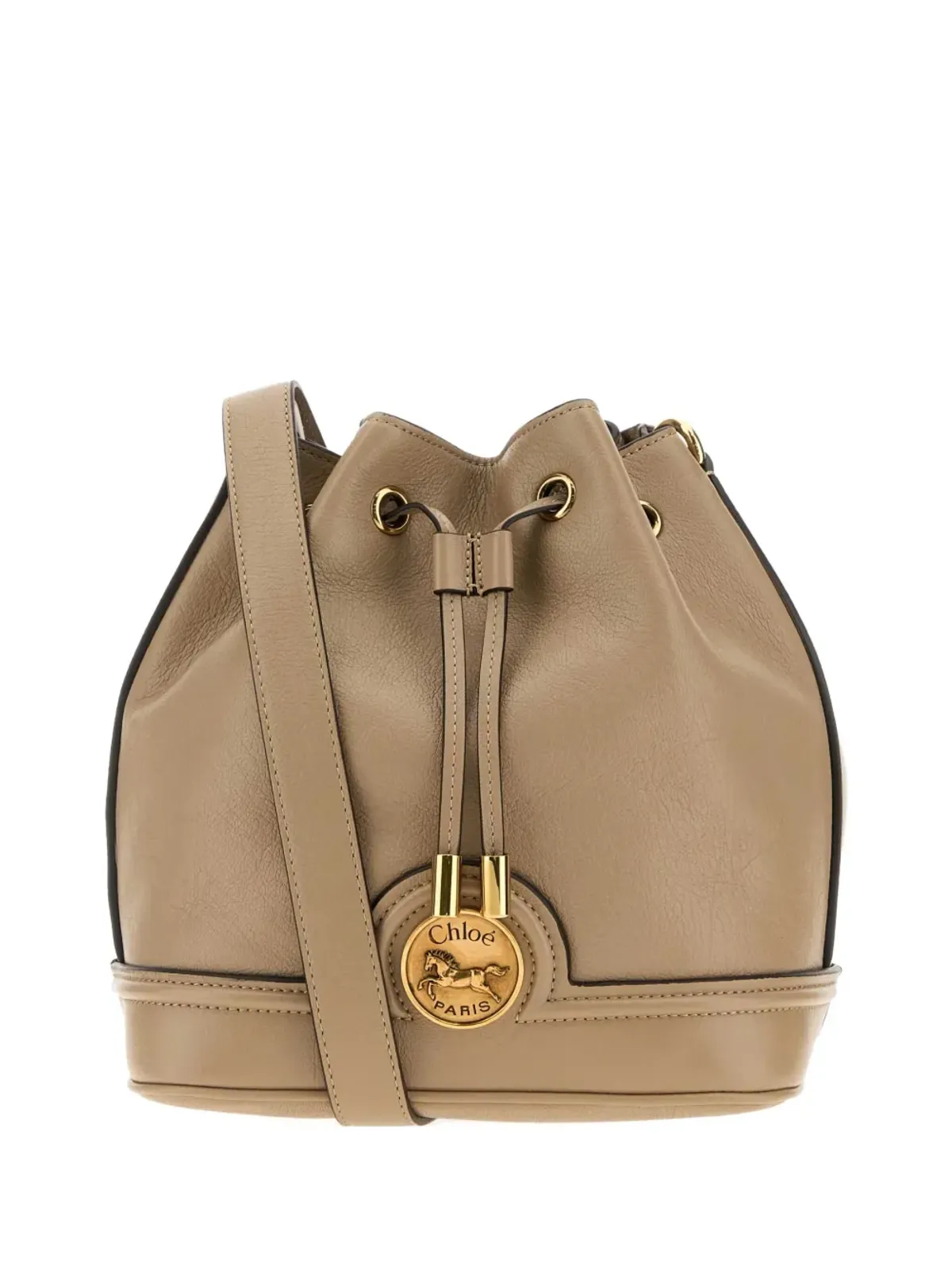 Chloé カプチーノレザー ドローストリング バケットバッグ - 画像1