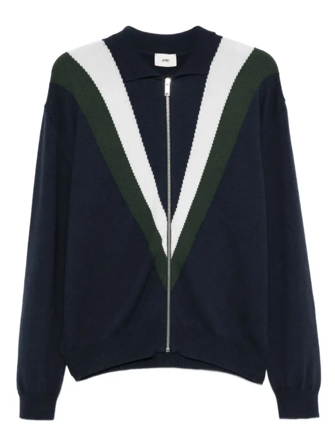 Autry Autry Vネックジップフロントカーディガン - ブルーの商品画像