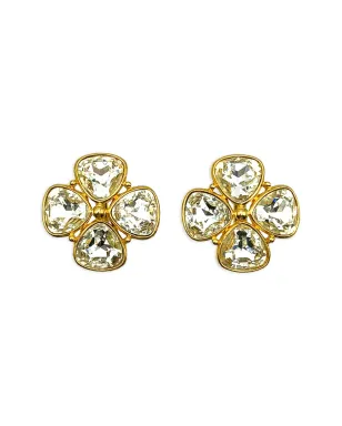 Jennifer Gibson Jewellery 1980s crystal quatre earrings - Gold - サムネイル1