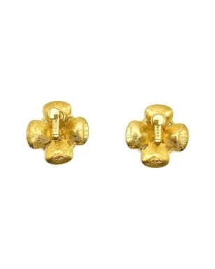 Jennifer Gibson Jewellery 1980s crystal quatre earrings - Gold - サムネイル2