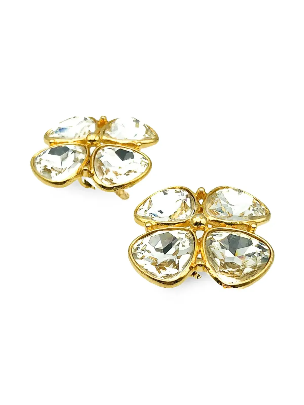 Jennifer Gibson Jewellery 1980s crystal quatre earrings - Gold - 画像3