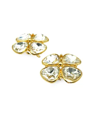 Jennifer Gibson Jewellery 1980s crystal quatre earrings - Gold - サムネイル3