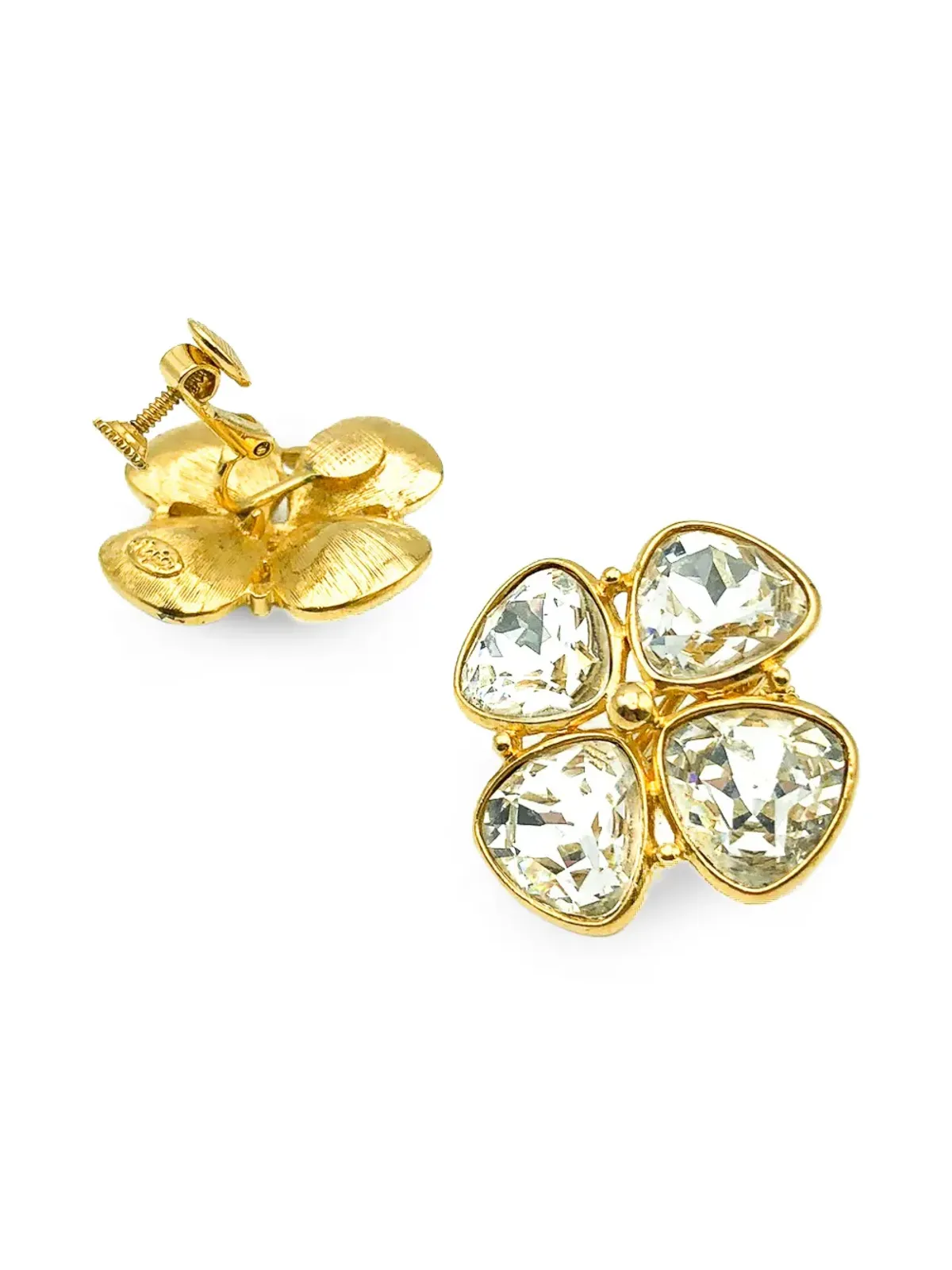Jennifer Gibson Jewellery 1980s crystal quatre earrings - Gold - 画像4