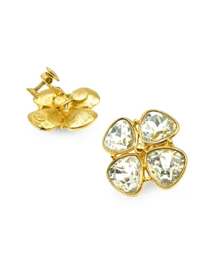 Jennifer Gibson Jewellery 1980s crystal quatre earrings - Gold - サムネイル4