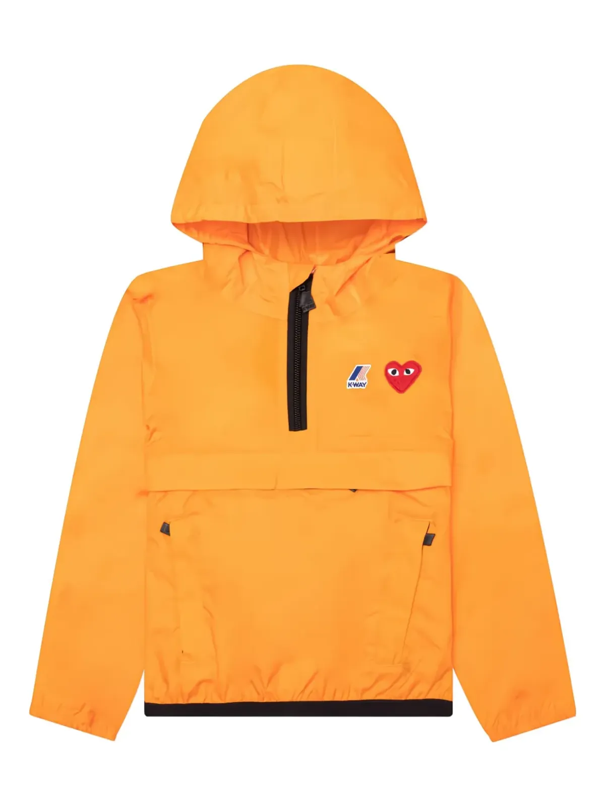 Comme Des Garçons Play Kids x K-Way ハートロゴ半ジップジャケット - オレンジ - 画像1