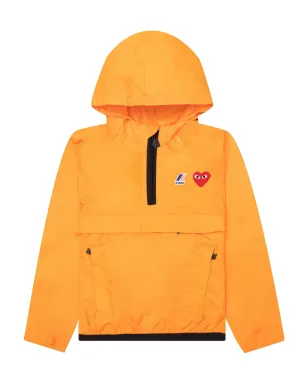 Comme Des Garçons Play Kids x K-Way ハートロゴ半ジップジャケット - オレンジ - サムネイル1