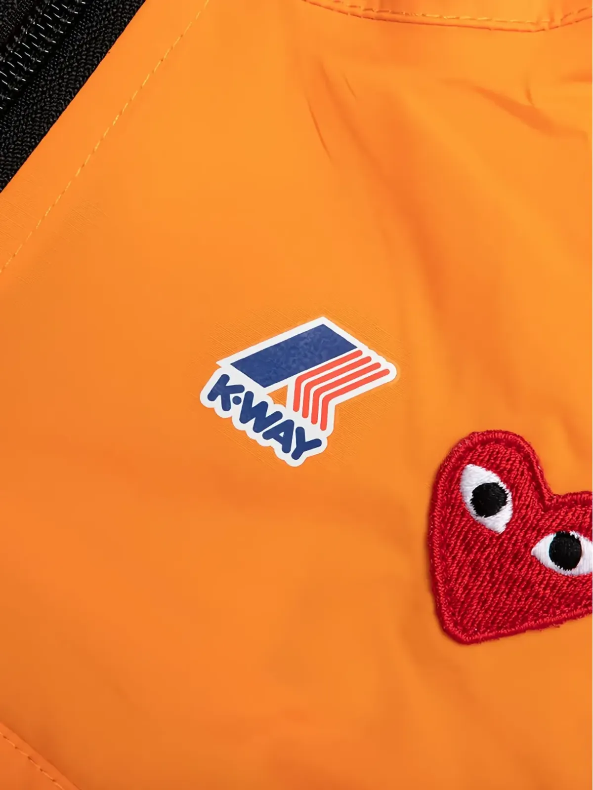 Comme Des Garçons Play Kids x K-Way ハートロゴ半ジップジャケット - オレンジ - 画像5