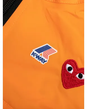 Comme Des Garçons Play Kids x K-Way ハートロゴ半ジップジャケット - オレンジ - サムネイル5