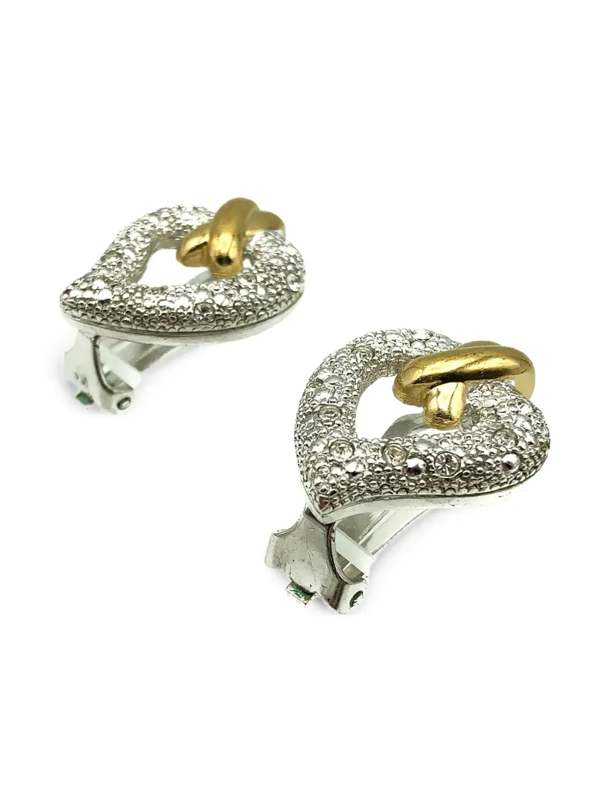 Jennifer Gibson Jewellery 1980年代 ハート型クリスタル イヤリング - 画像3