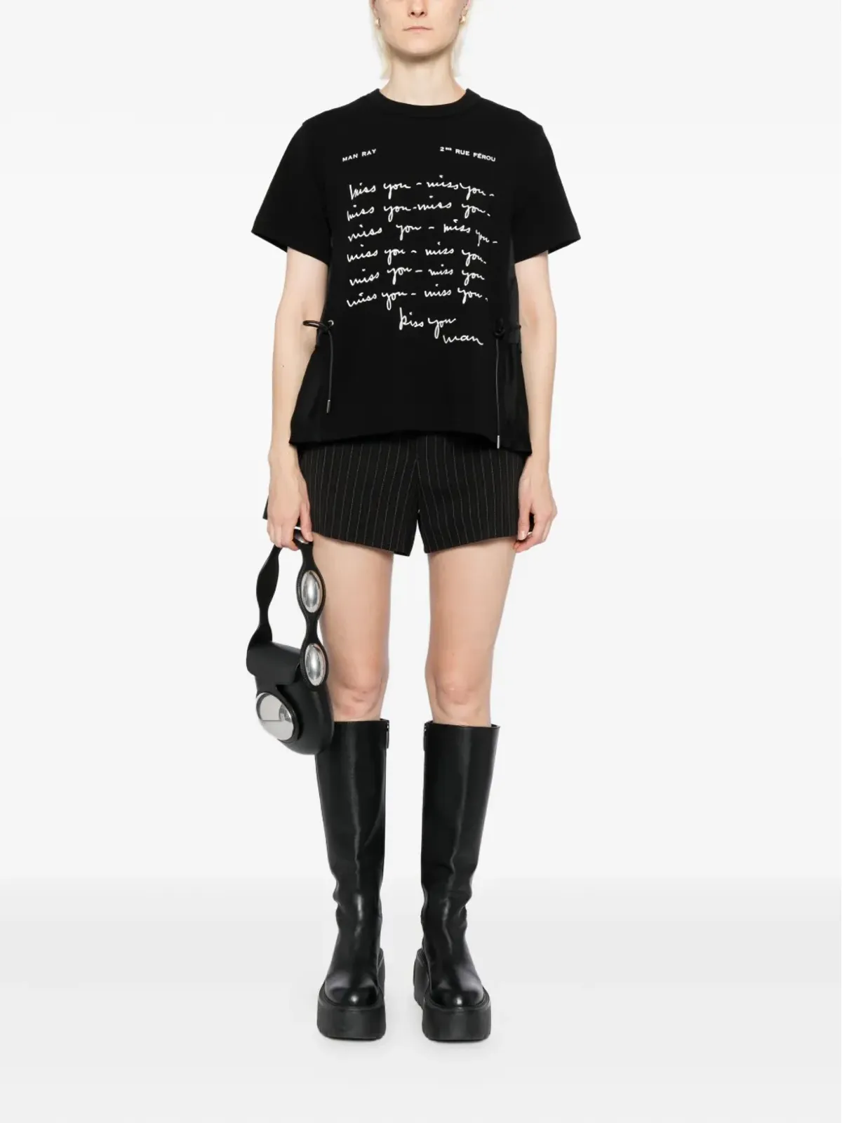 sacai スクリプトプリント ブラウス - 画像2