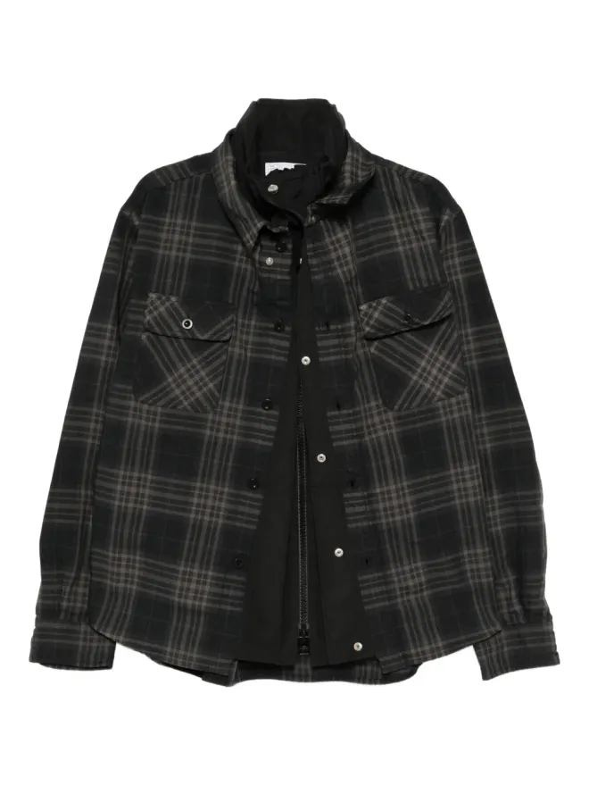 sacai sacai チェック柄ジャケット - Blackの商品画像