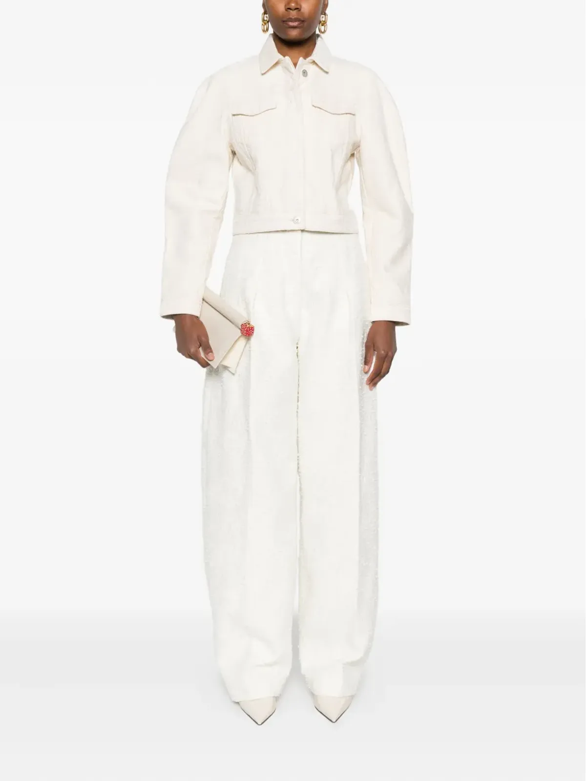 Jacquemus Le Ovalo de-Nîmes クロップドジャケット - 画像2