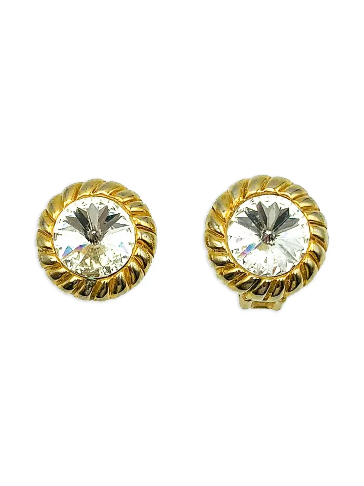 Jennifer Gibson Jewellery 1980年代クリスタル rivoli イヤリング - 画像1