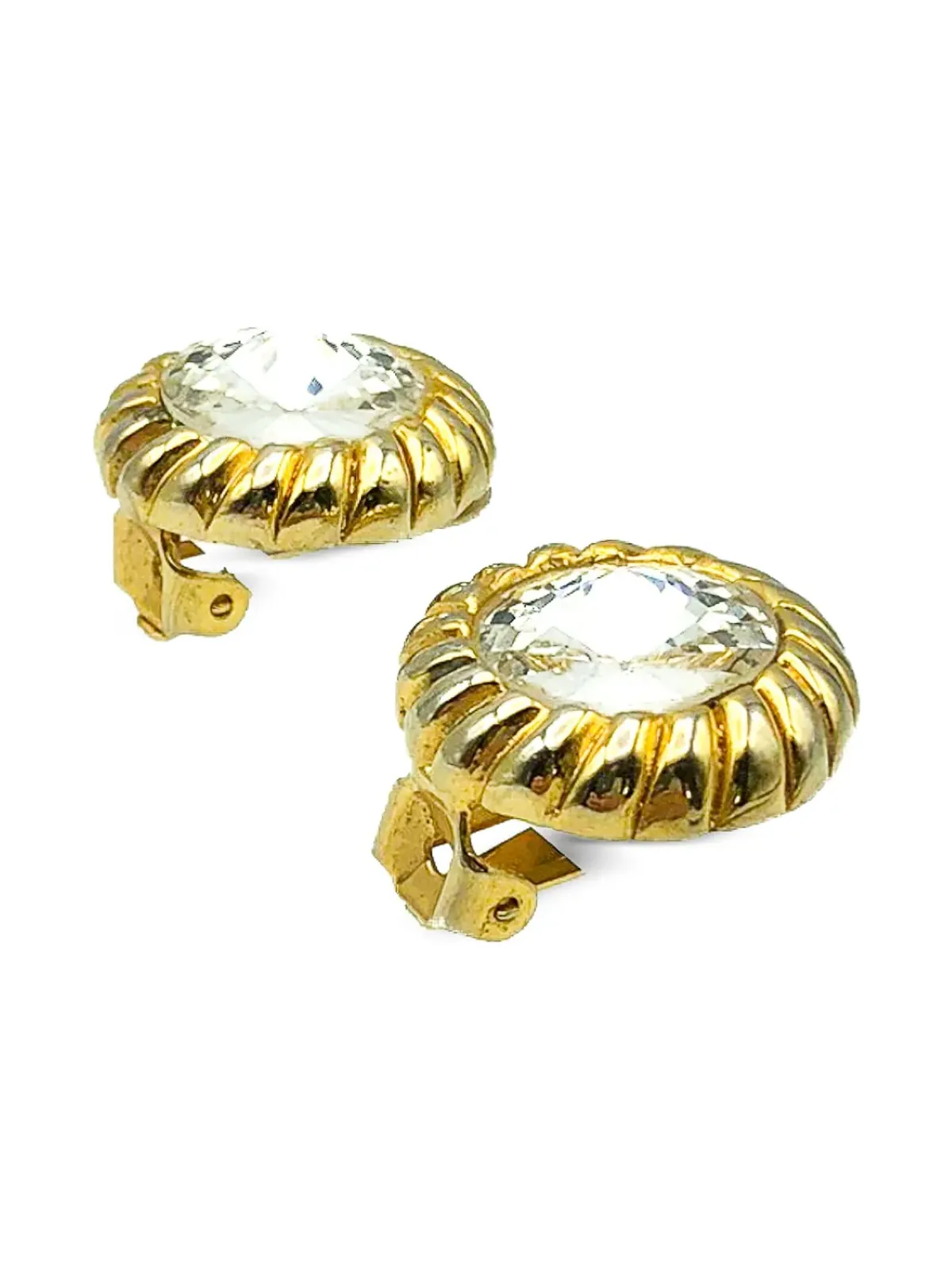 Jennifer Gibson Jewellery 1980年代クリスタル rivoli イヤリング - 画像4