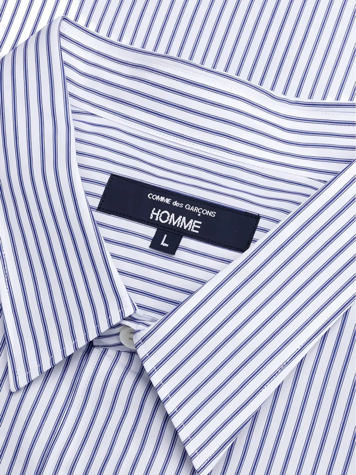 Comme des Garçons Homme ストライプ半袖シャツ - ブルー - 画像4