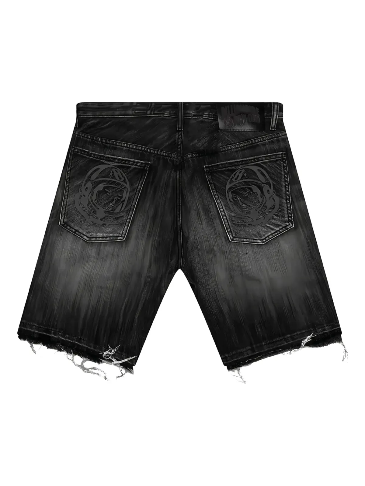 Billionaire Boys Club embroidered-patch frayed denim shorts - Black - 画像2