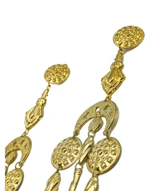 Jennifer Gibson Jewellery 1980s etruscan inspired chandelier earrings - Gold - サムネイル5