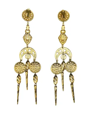 Jennifer Gibson Jewellery 1980s etruscan inspired chandelier earrings - Gold - サムネイル2