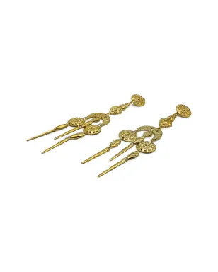 Jennifer Gibson Jewellery 1980s etruscan inspired chandelier earrings - Gold - サムネイル4
