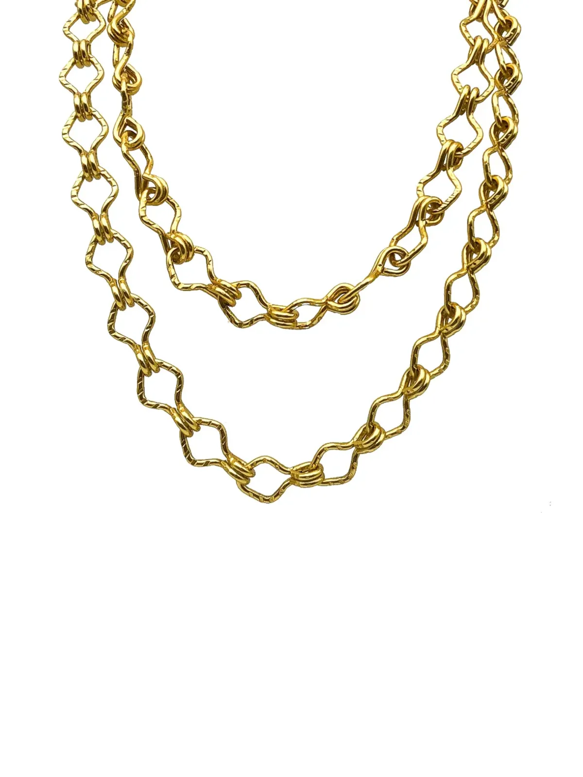 Jennifer Gibson Jewellery 1960s long hook eye chain necklace - Gold - 画像1