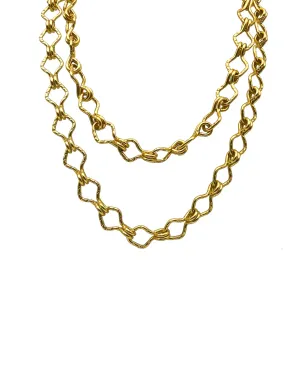Jennifer Gibson Jewellery 1960s long hook eye chain necklace - Gold - サムネイル1