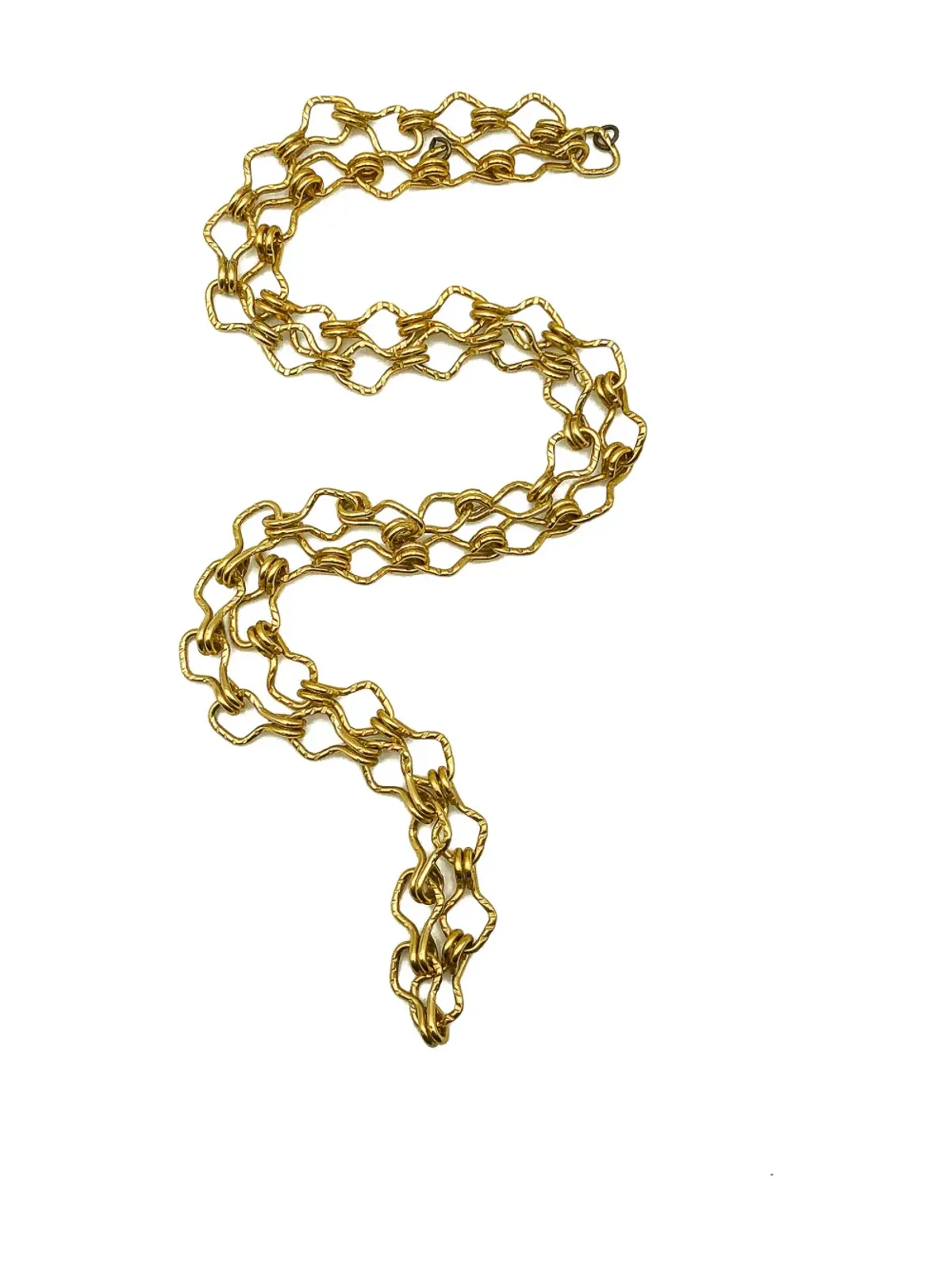 Jennifer Gibson Jewellery 1960s long hook eye chain necklace - Gold - 画像2