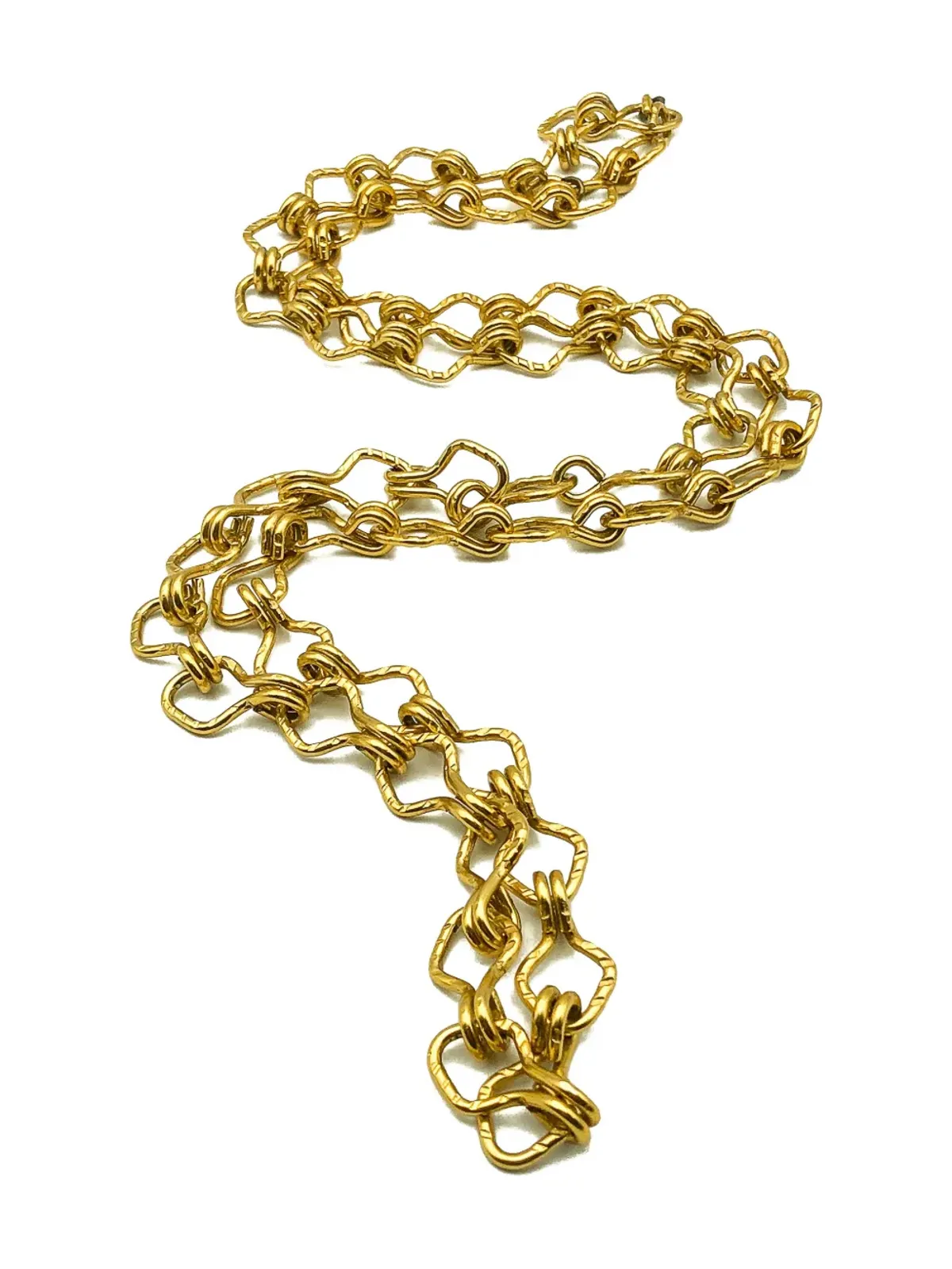Jennifer Gibson Jewellery 1960s long hook eye chain necklace - Gold - 画像3