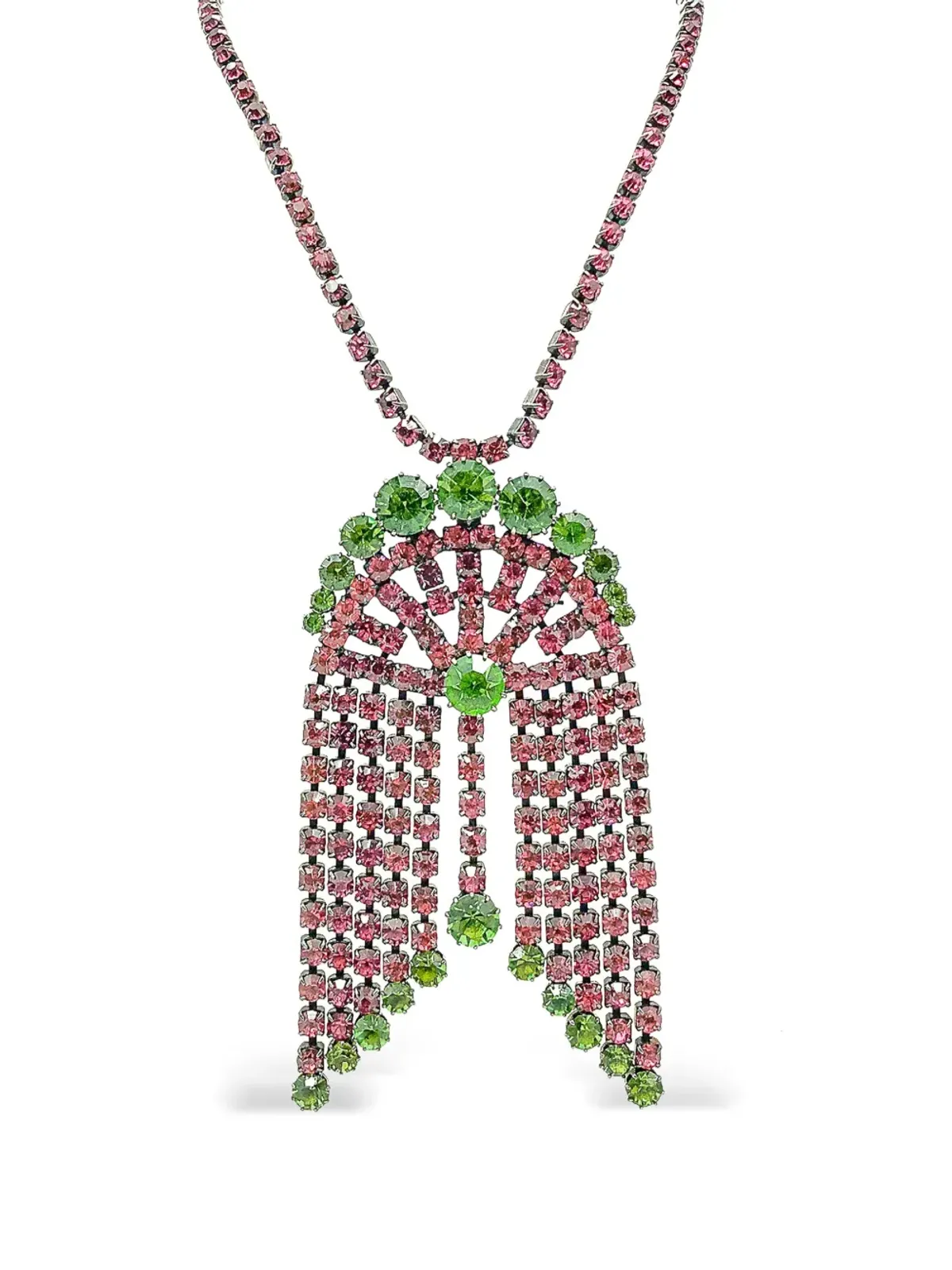 Jennifer Gibson Jewellery 1960年代クリスタルタッセルネックレス - Silver - 画像5