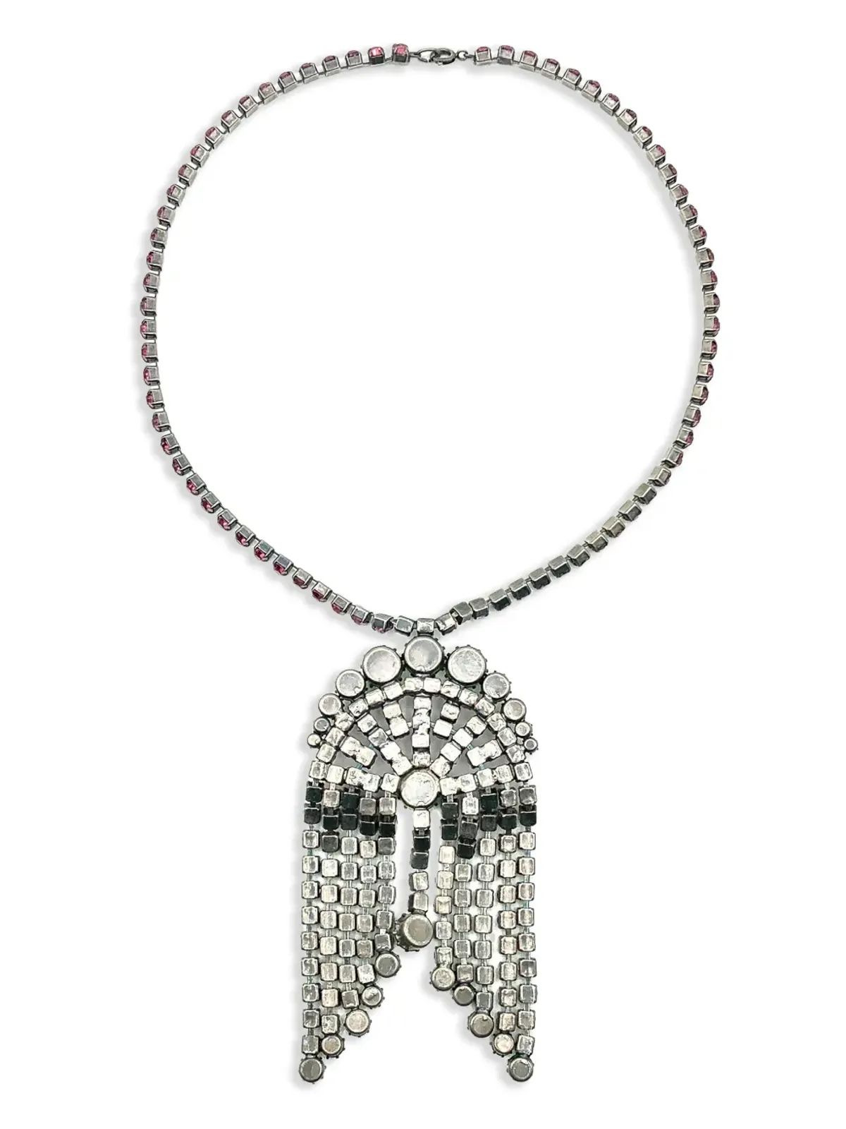 Jennifer Gibson Jewellery 1960年代クリスタルタッセルネックレス - Silver - 画像2