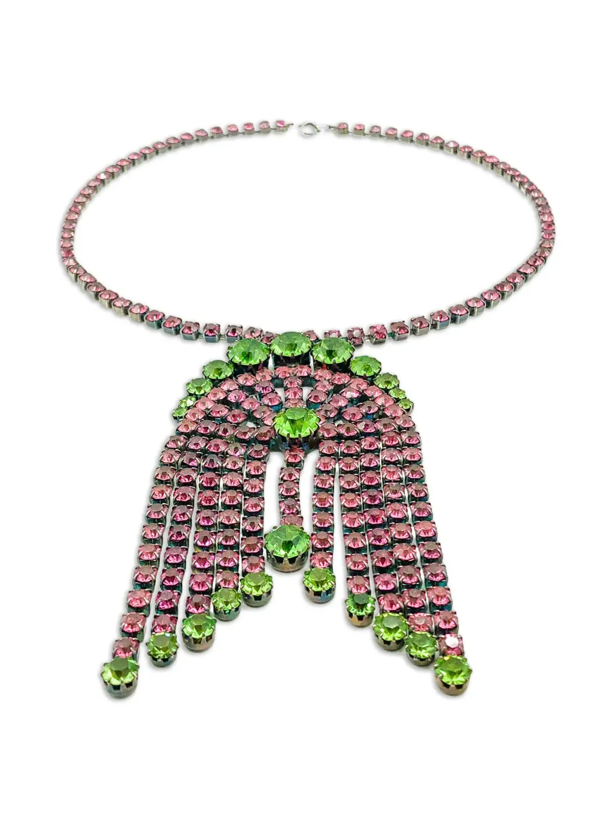 Jennifer Gibson Jewellery 1960年代クリスタルタッセルネックレス - Silver - 画像3