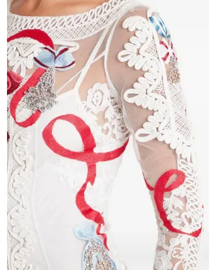 Temperley London ディアマンティン フローラルレース ドレス - サムネイル5