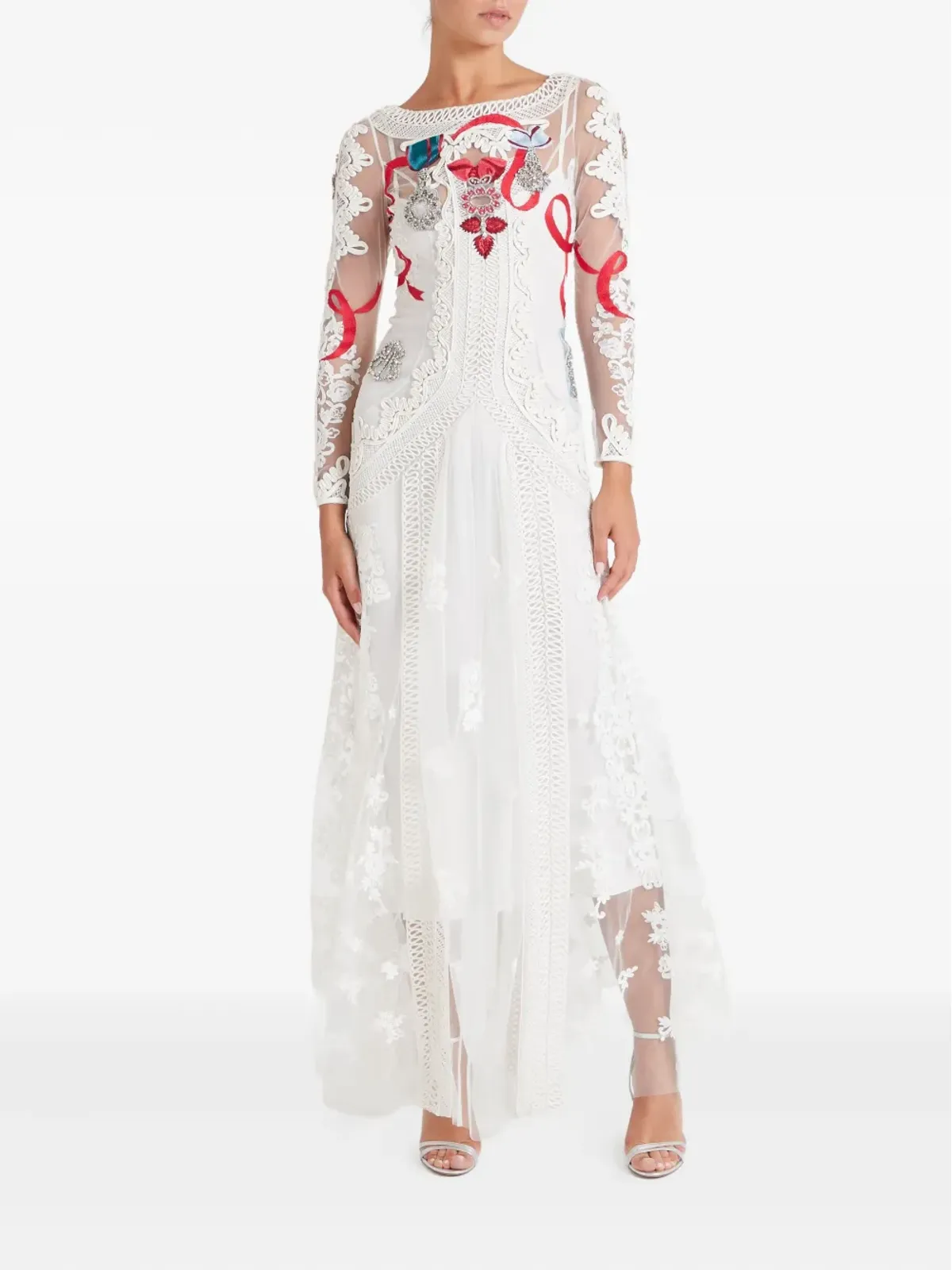 Temperley London ディアマンティン フローラルレース ドレス - 画像2