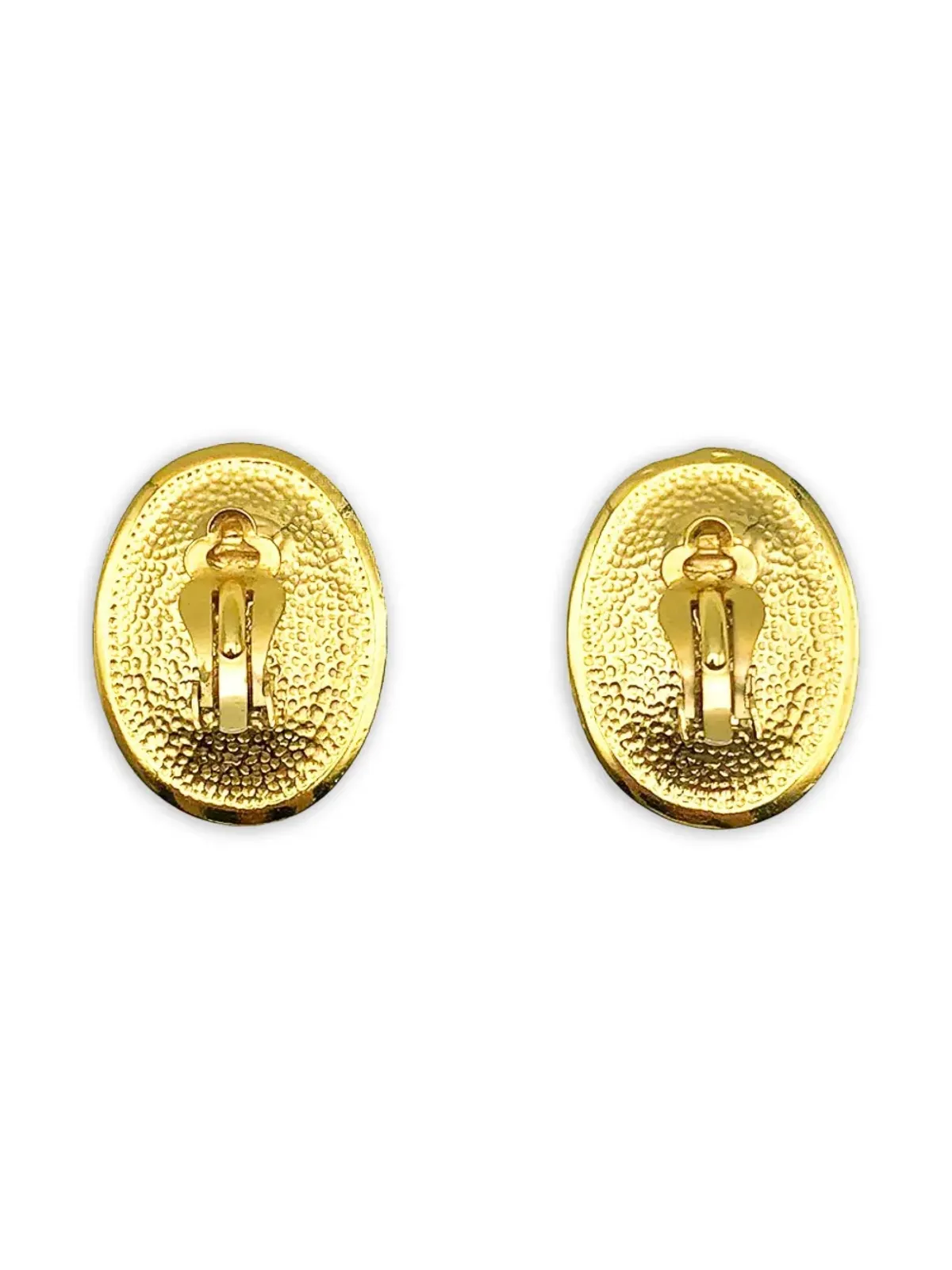 Jennifer Gibson Jewellery 1980年代 オーバル型 クリスタル ヘッドランプ イヤリング - ゴールド - 画像2