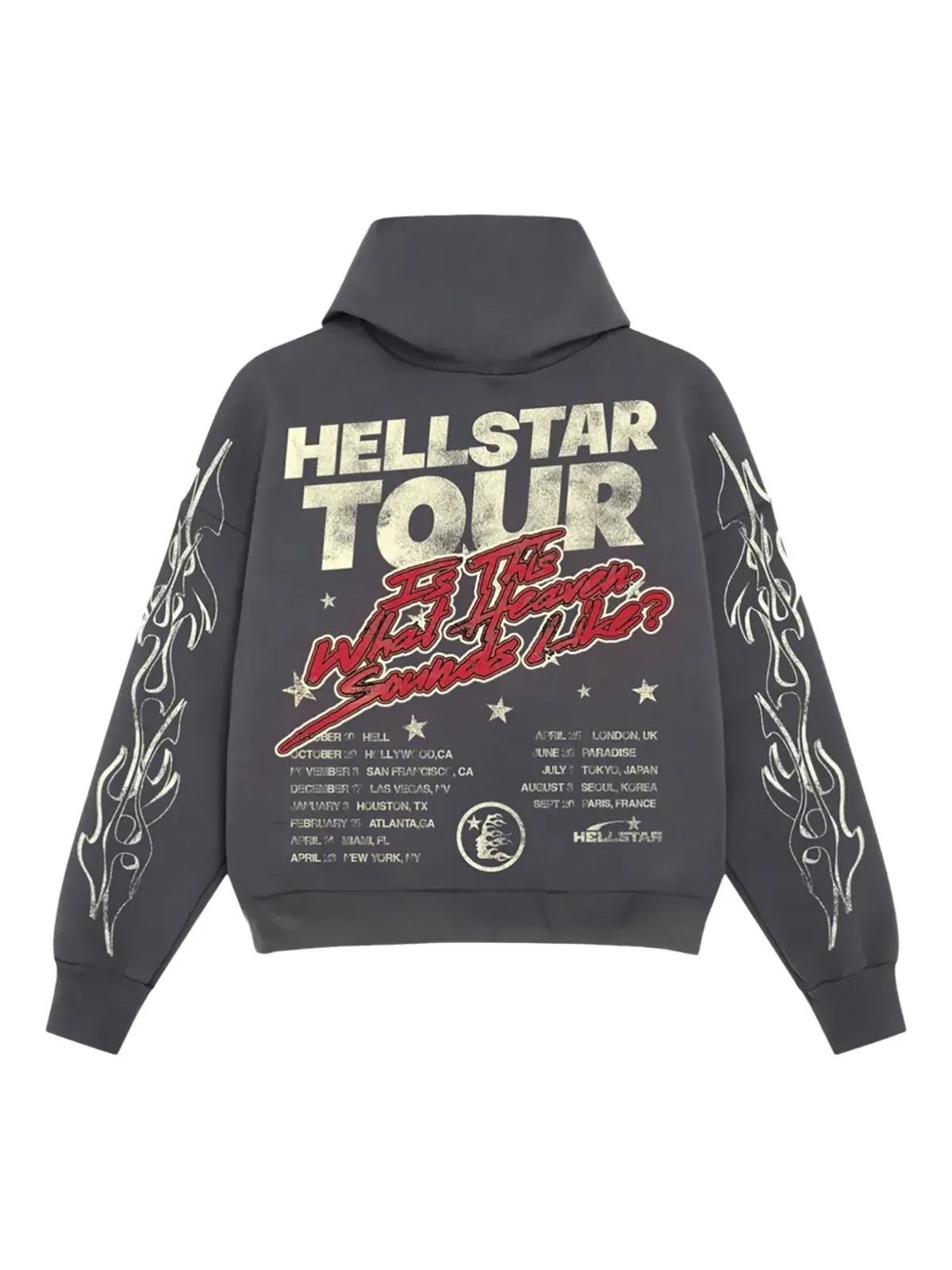 HELLSTAR Records Tour フレイムプリント パーカー ブラック - 画像2
