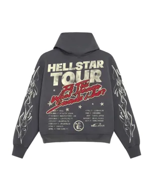 HELLSTAR Records Tour フレイムプリント パーカー ブラック - サムネイル2