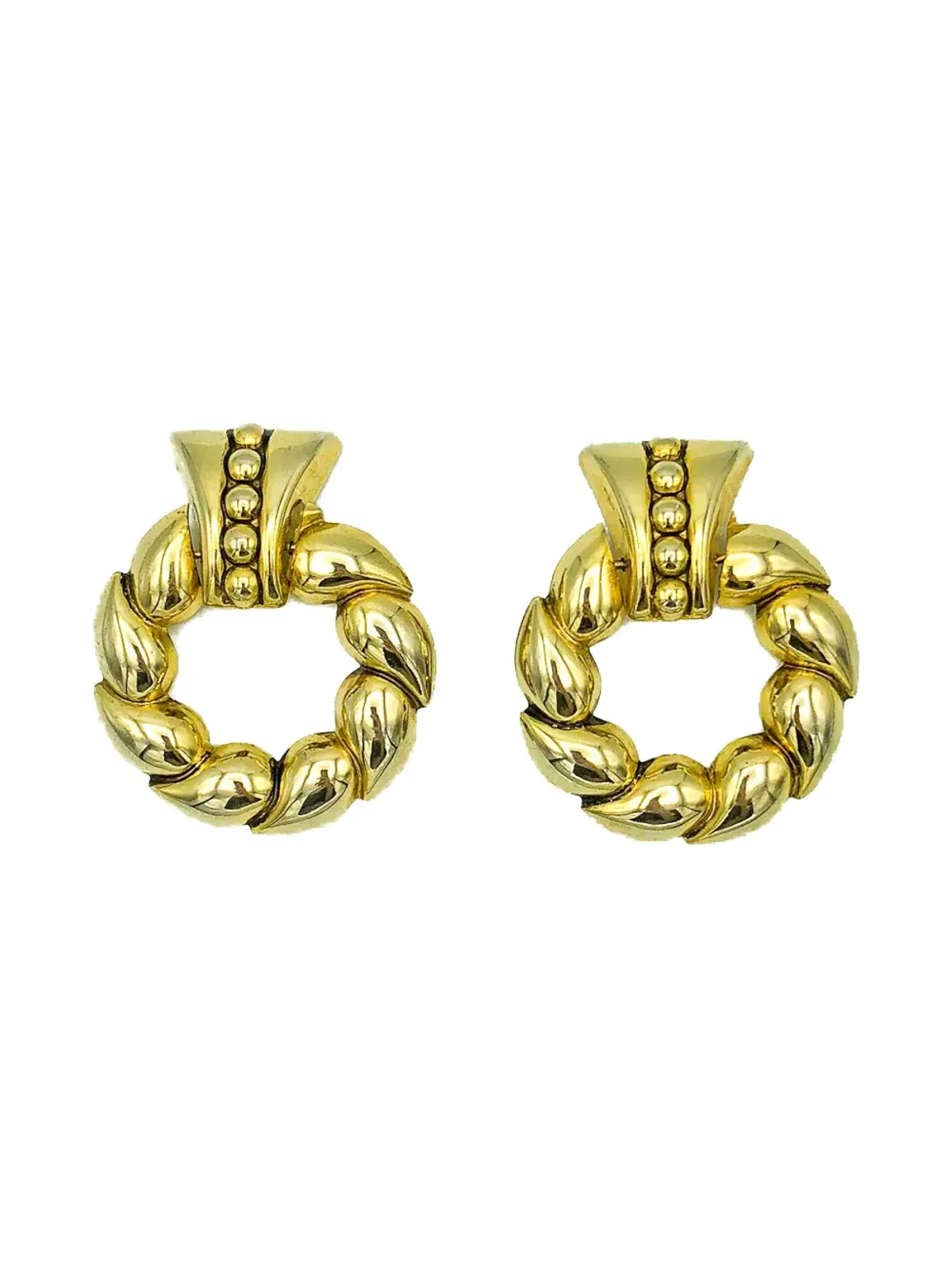 Jennifer Gibson Jewellery 1980s ステートメント ドアノッカー イヤリング - Gold - 画像1