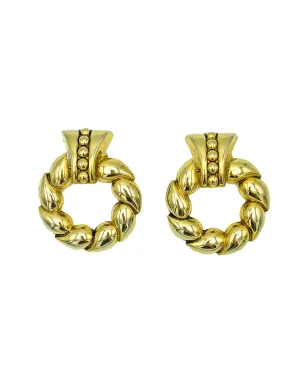 Jennifer Gibson Jewellery 1980s ステートメント ドアノッカー イヤリング - Gold - サムネイル1