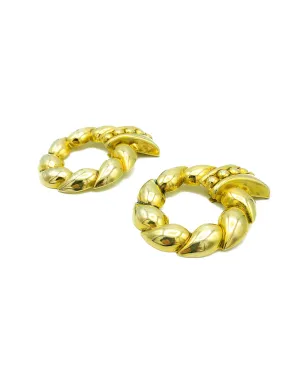 Jennifer Gibson Jewellery 1980s ステートメント ドアノッカー イヤリング - Gold - サムネイル4