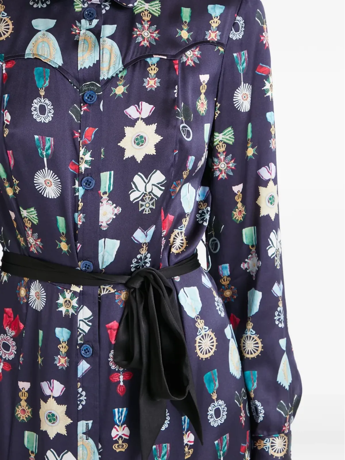 Temperley London グロリエットプリント シャツドレス ブルー - 画像5