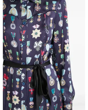 Temperley London グロリエットプリント シャツドレス ブルー - サムネイル5
