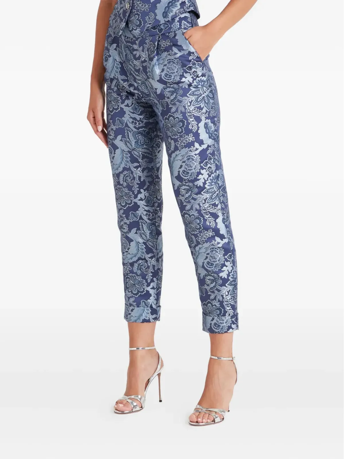 Temperley London 花柄プリーツパンツ - Blue - 画像3