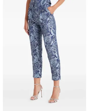 Temperley London 花柄プリーツパンツ - Blue - サムネイル3